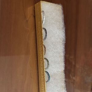Set of Five Multicolor Rhinestone Ear Cuffs